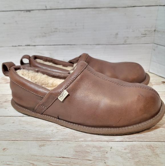 Ugg Men's Sheldon Slippers in brown leather - Picture 3 of 14